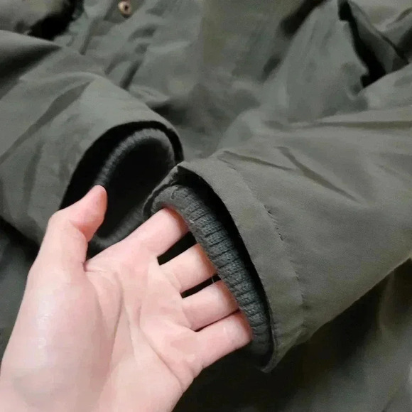 Michael Kors Knee Length Insulated Parka Jacket Coat Olive Green Racoon Hood Fur - Picture 11 of 13